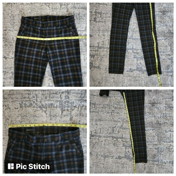 KUT From the Kloth Women's Blue Plaid Diana Skinny Ponte Pants Size 8 - Picture 10 of 10